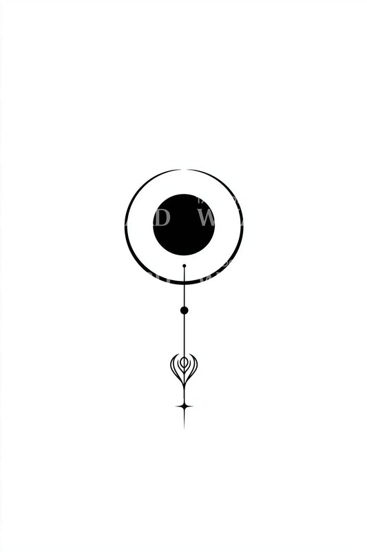 Minimal Eclipse Glyph Tattoo Design