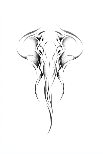 Minimal Elephant Silhouette Tattoo Idea