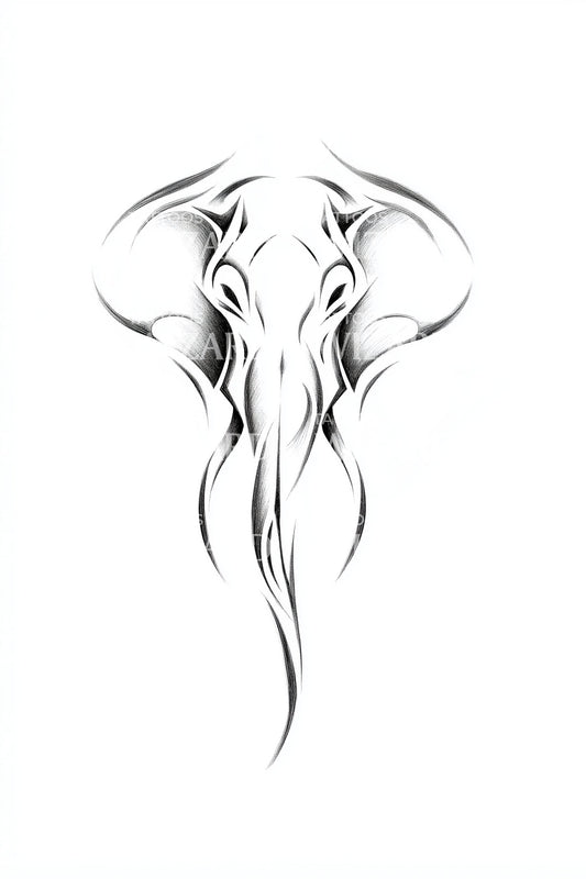 Minimal Elephant Silhouette Tattoo Idea
