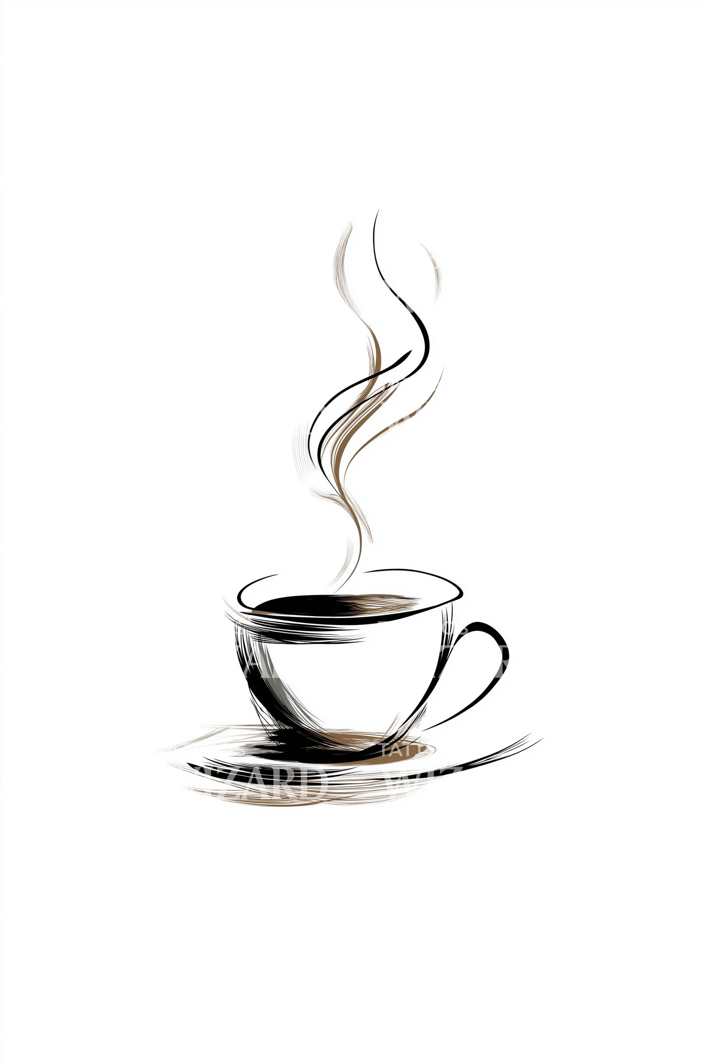 Minimal Espresso Cup Tattoo Idea