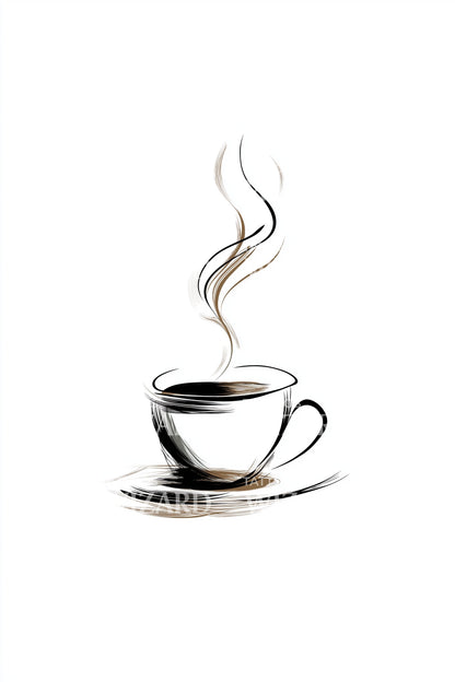 Minimal Espresso Cup Tattoo Idea
