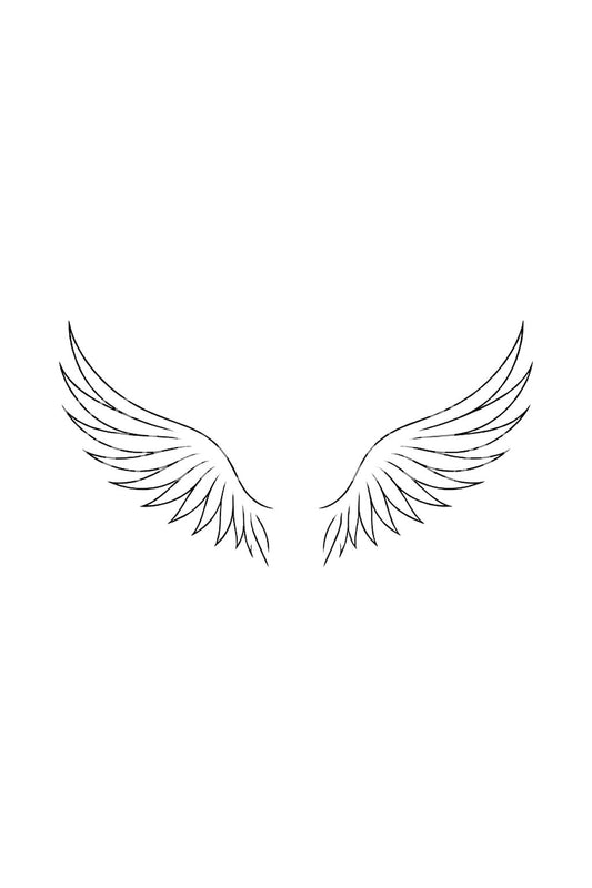 Ideia de tatuagem minimalista com par de asas de penas