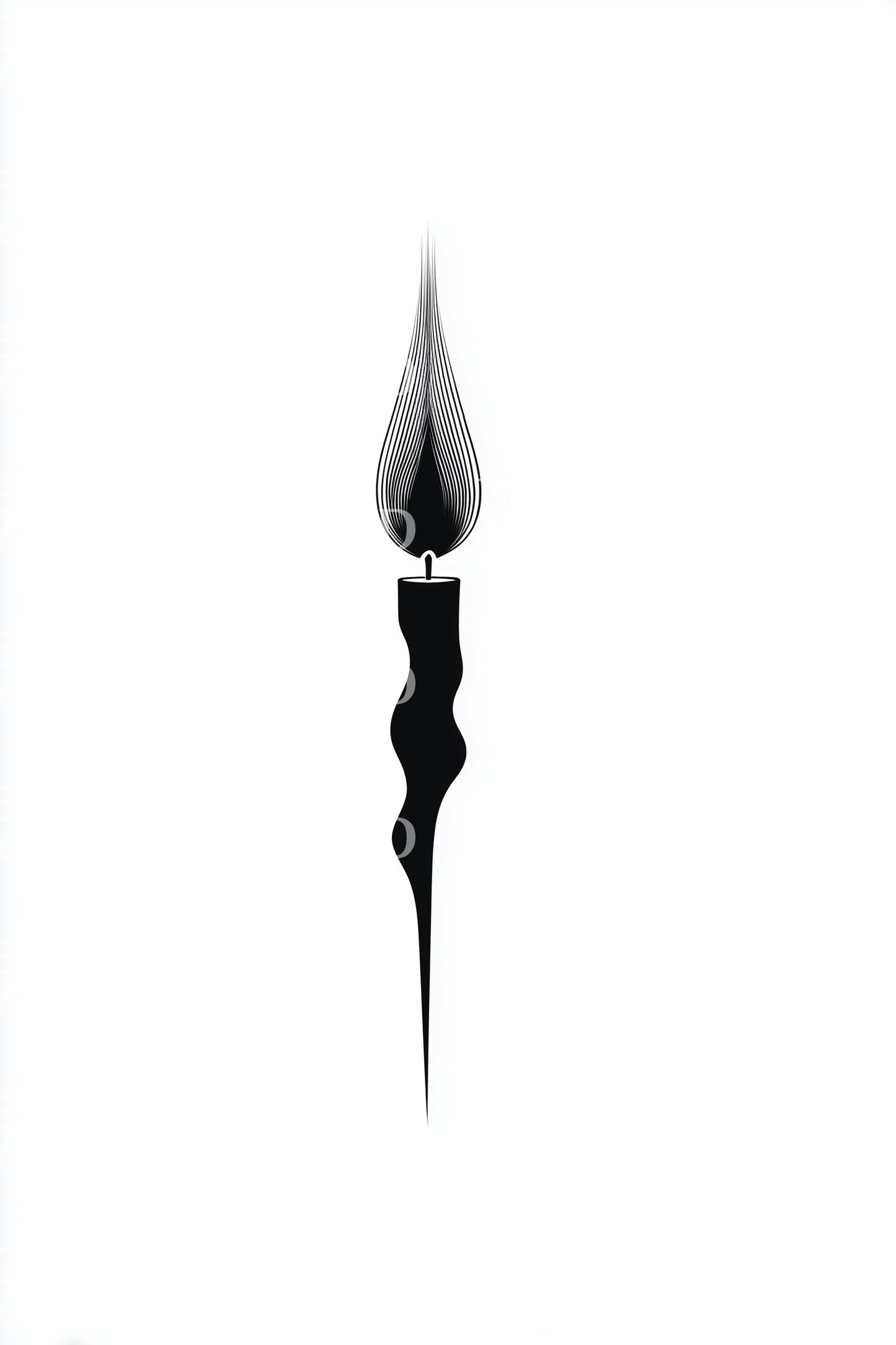 Minimal Flame Silhouette Tattoo Design
