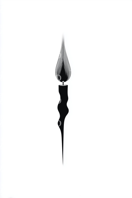 Minimal Flame Silhouette Tattoo Design
