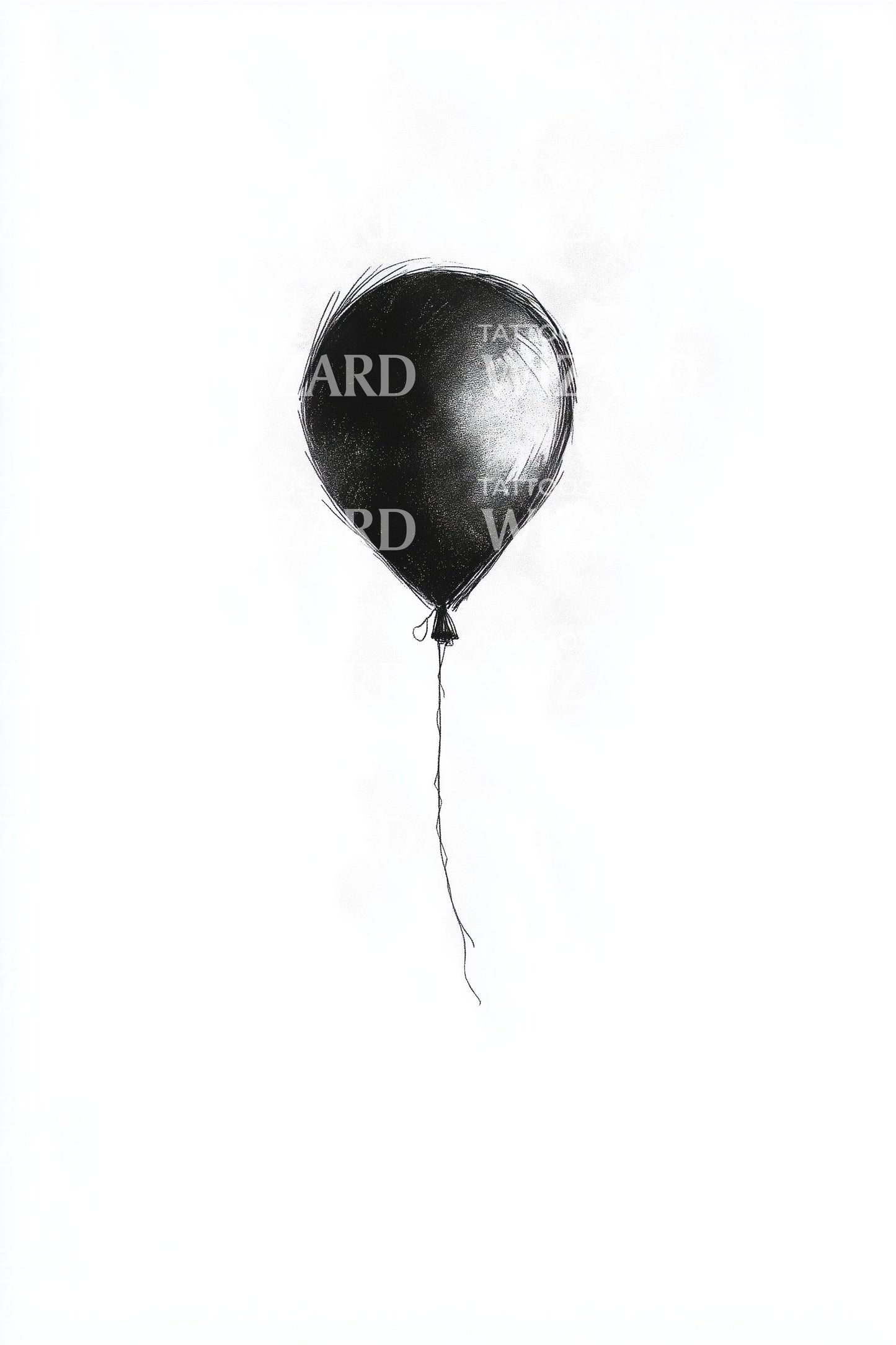 Minimal Floating Balloon Tattoo Design