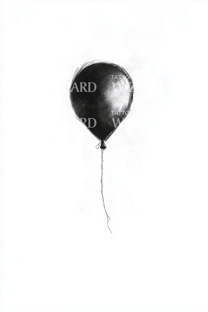 Minimal Floating Balloon Tattoo Design