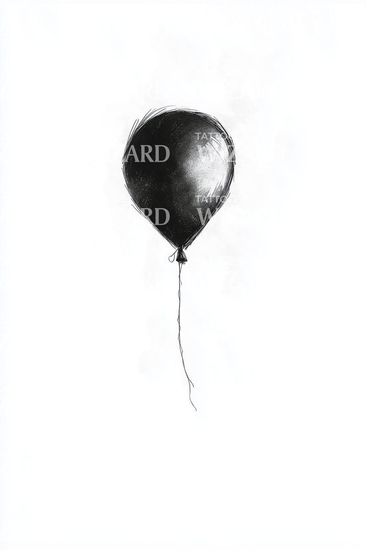 Minimal Floating Balloon Tattoo Design