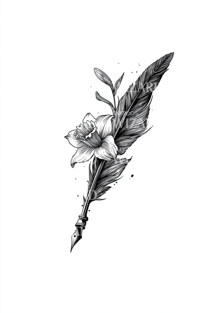 Minimal Florals Sprig Tattoo Design