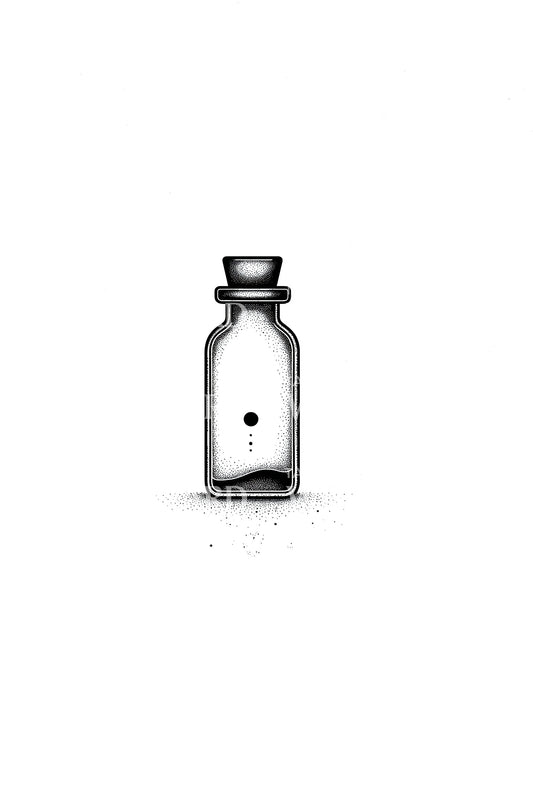 Minimal Glass Vial Tattoo Design