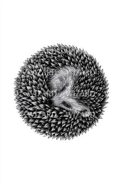 Minimal Hedgehog Curl Tattoo Idea