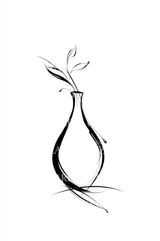 Minimal Ink Bottle Tattoo Idea