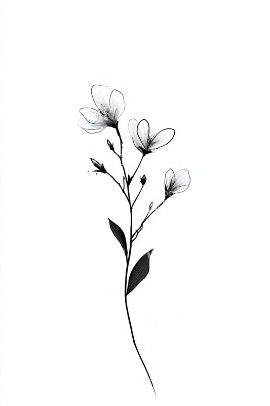 Minimal Jasmine Stem Tattoo Design