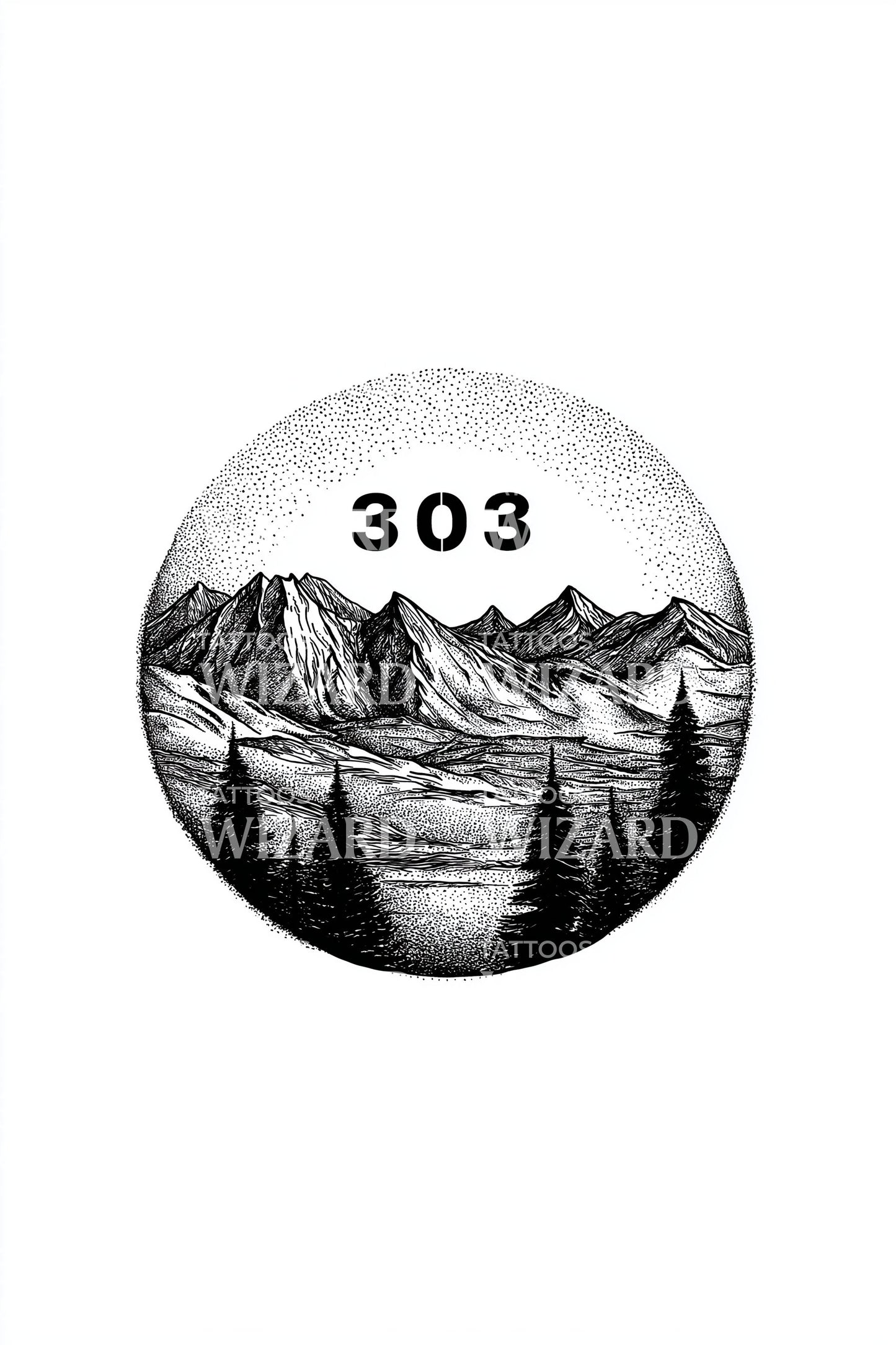 Minimal Lake 303 Tattoo Idea