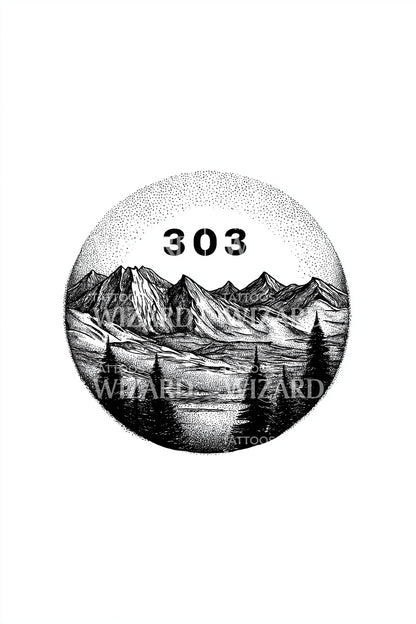 Minimal Lake 303 Tattoo Idea