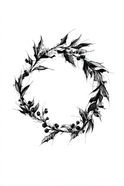 Minimal Laurel Wreath Tattoo Idea
