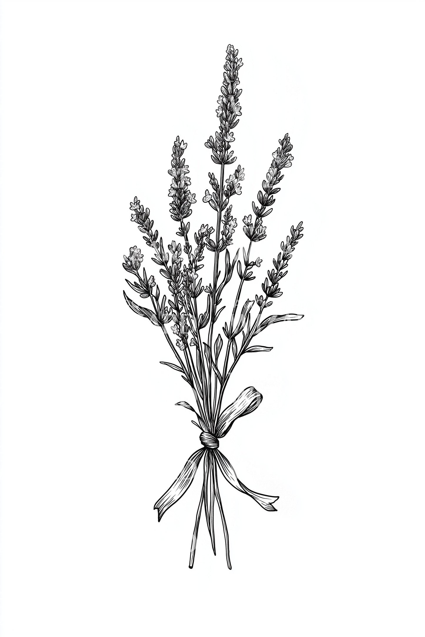 Minimal Lavender Sprigs Tattoo Idea