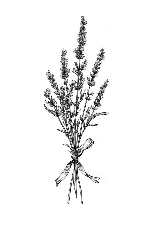 Minimal Lavender Sprigs Tattoo Idea