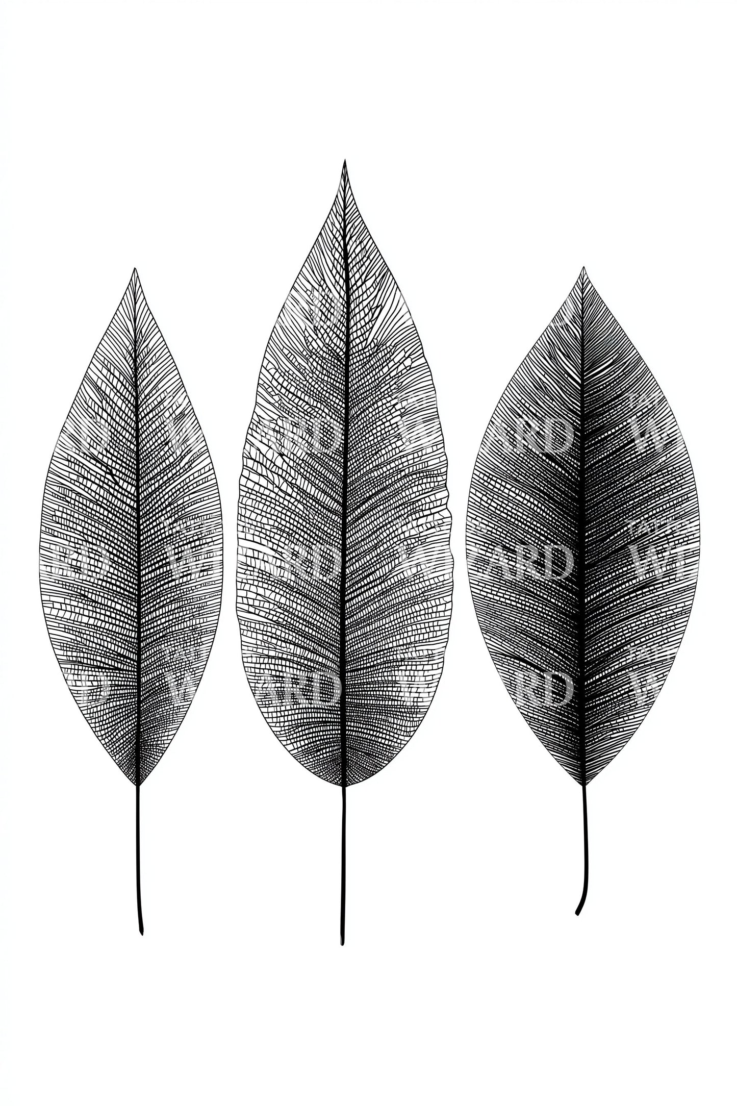 Minimal Leaf Set Tattoo Design
