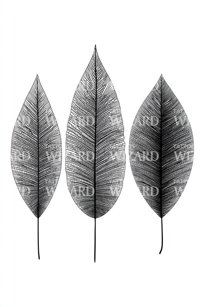 Minimal Leaf Set Tattoo Design