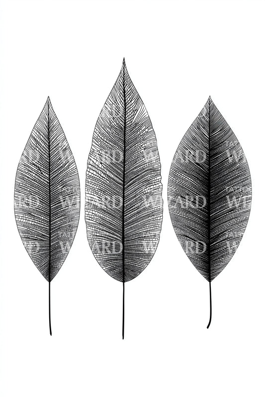 Minimal Leaf Set Tattoo Design