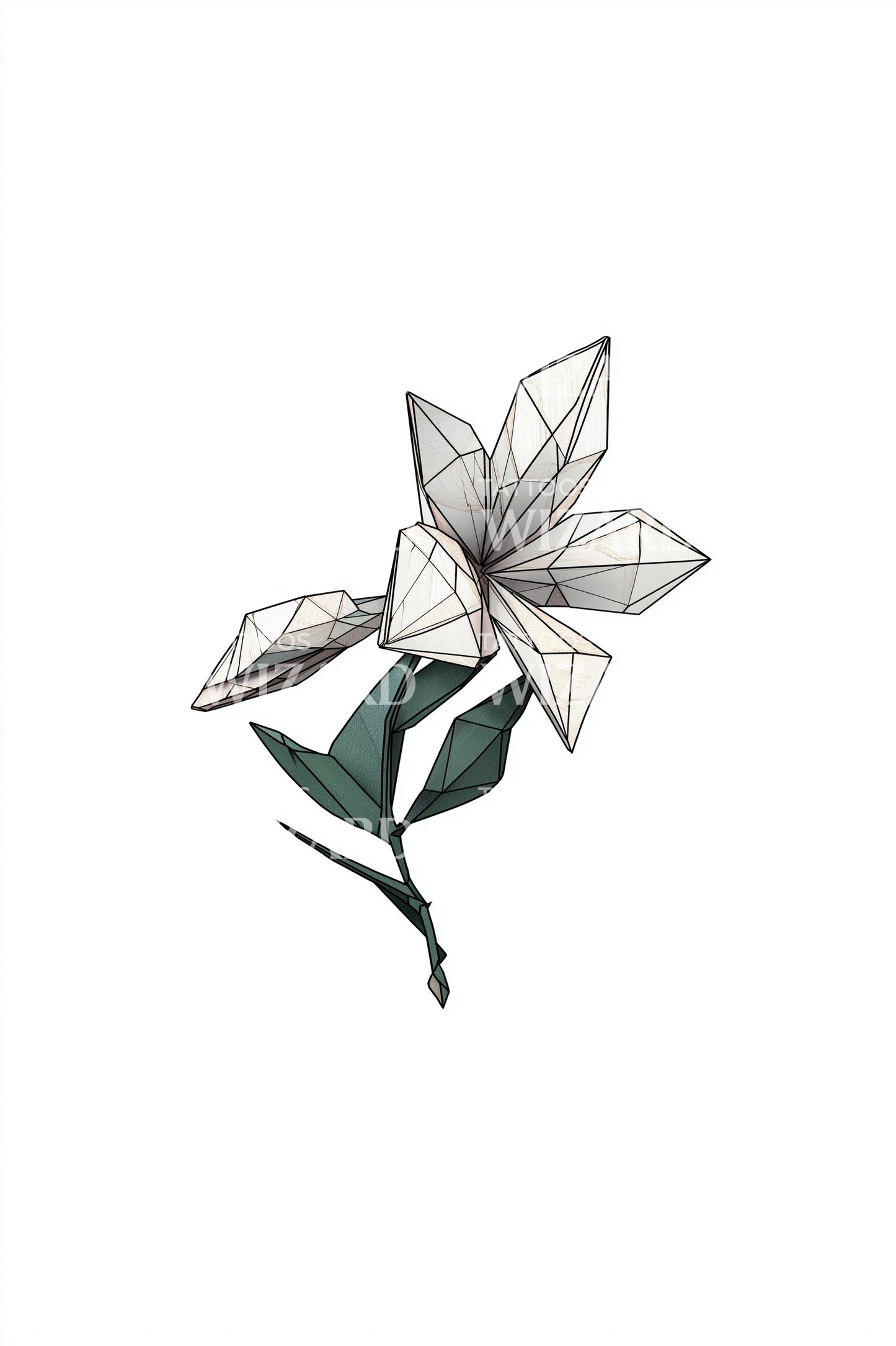 Minimal Leaf Stem Tattoo Idea