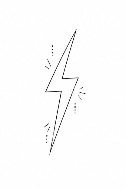 Minimal Lightning Bolt Tattoo Design