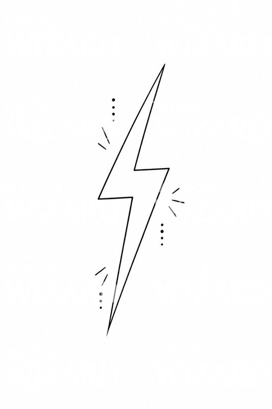 Minimal Lightning Bolt Tattoo Design
