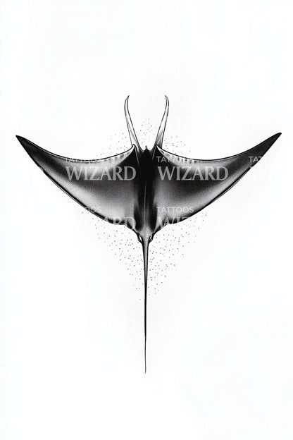 Minimal Manta Silhouette Tattoo Design