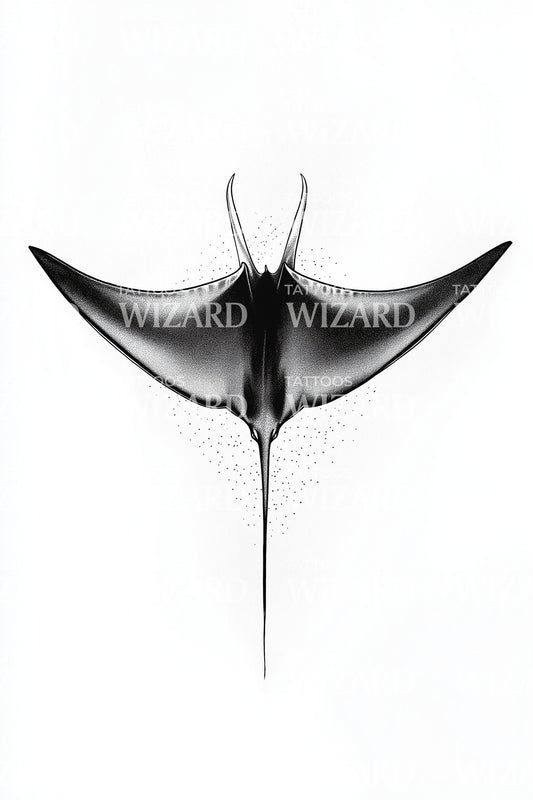 Minimal Manta Silhouette Tattoo Design