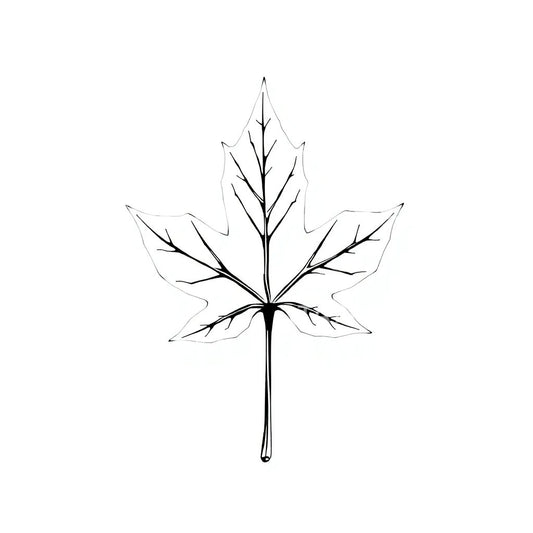 Minimal Maple Leaf Tattoo Design