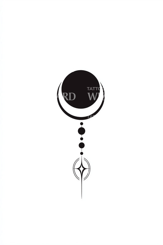 Minimal Moon Dots Tattoo Idea