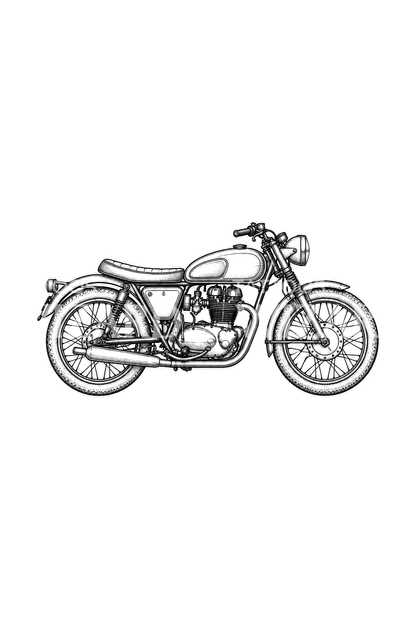 Tatouage minimaliste de moto en fine line