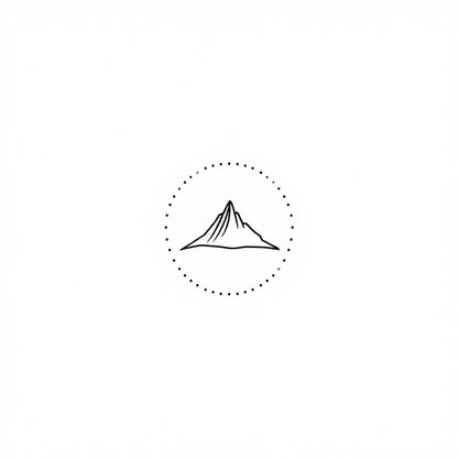 Minimal Mountain Circle Tattoo Design