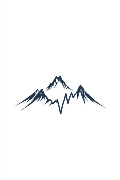 Minimal Mountain Peaks Tattoo Design