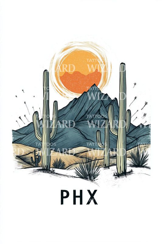 Minimal Mountains PHX Tattoo Idea