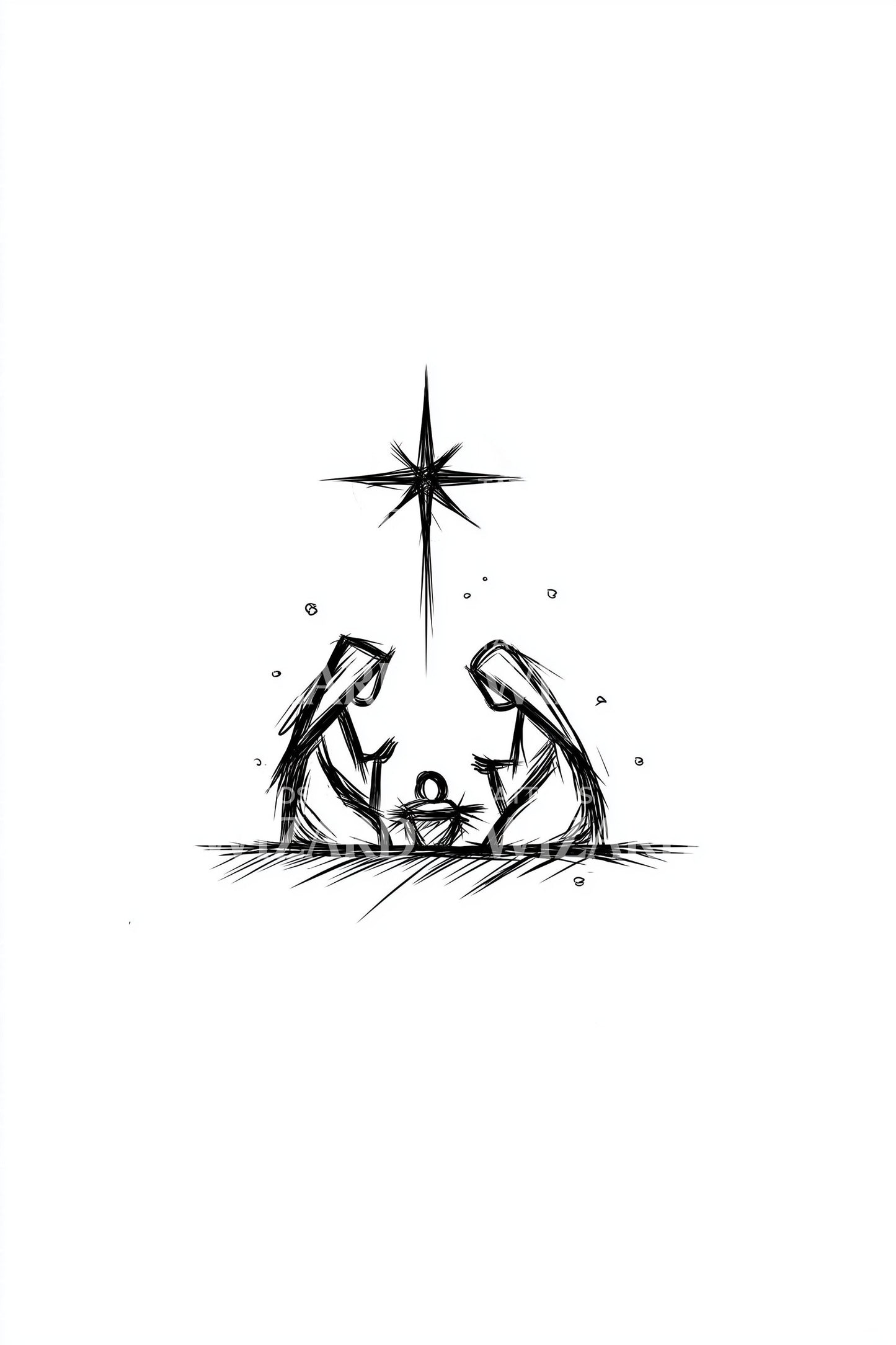 Minimal Nativity Star Tattoo Idea