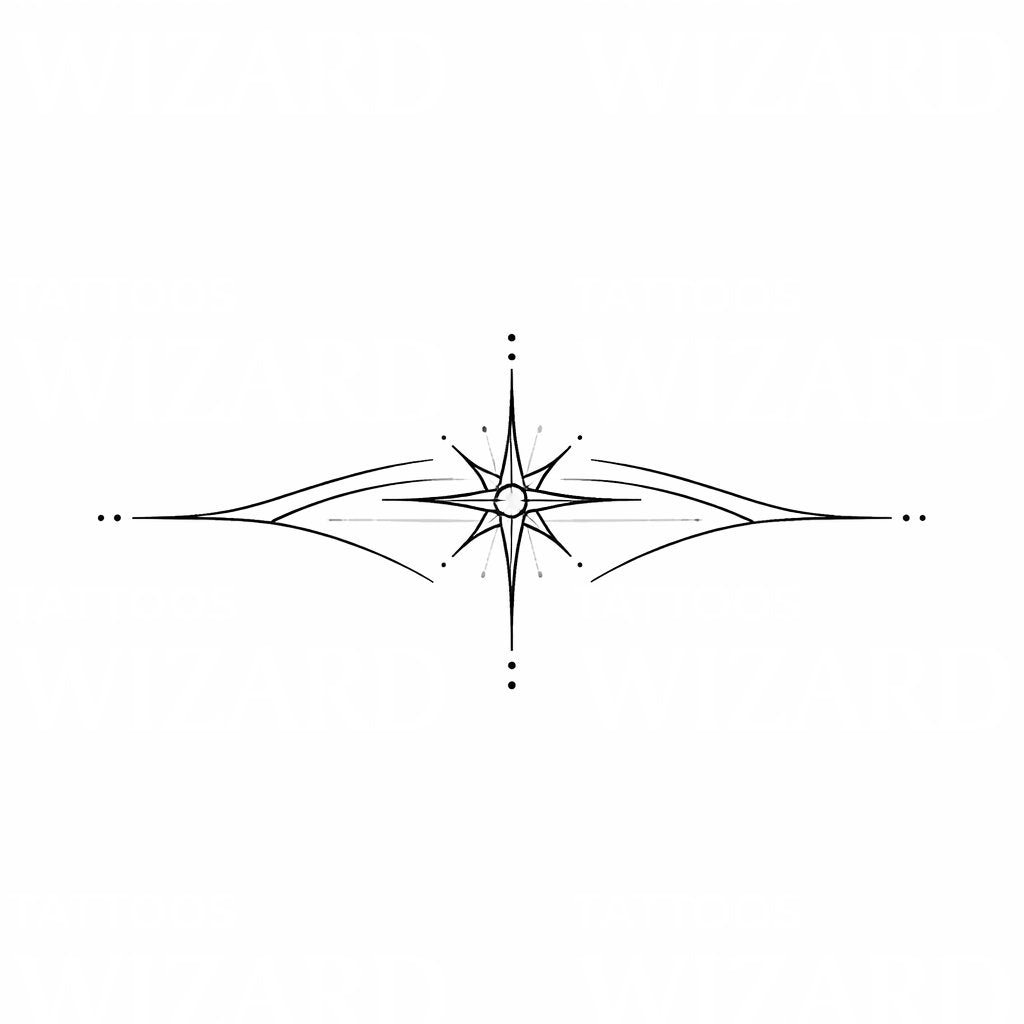 Minimal Nautical Star Tattoo Design