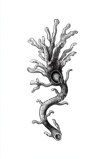 Minimal Neuron Sprout Tattoo Design
