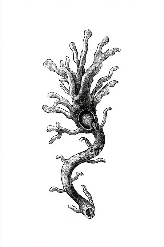 Minimal Neuron Sprout Tattoo Design