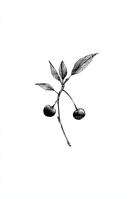 Minimal Olive Twig Tattoo Idea