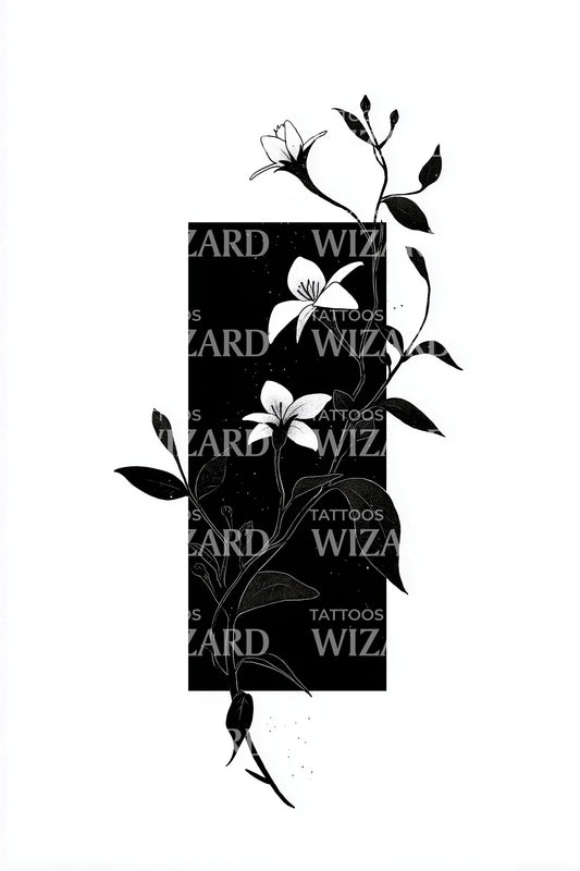 Minimal Orchid Frame Tattoo Design