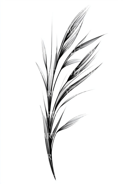 Design de tatouage minimaliste de feuille de palmier