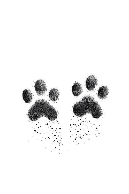 Minimal Paw Duo Tattoo Idea
