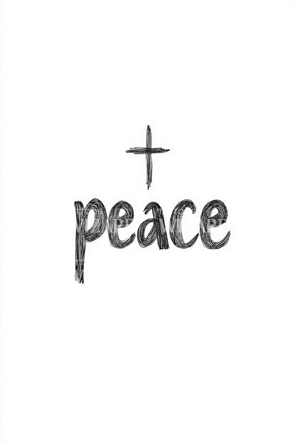 Idea de tatuaje de cruz de paz minimalista