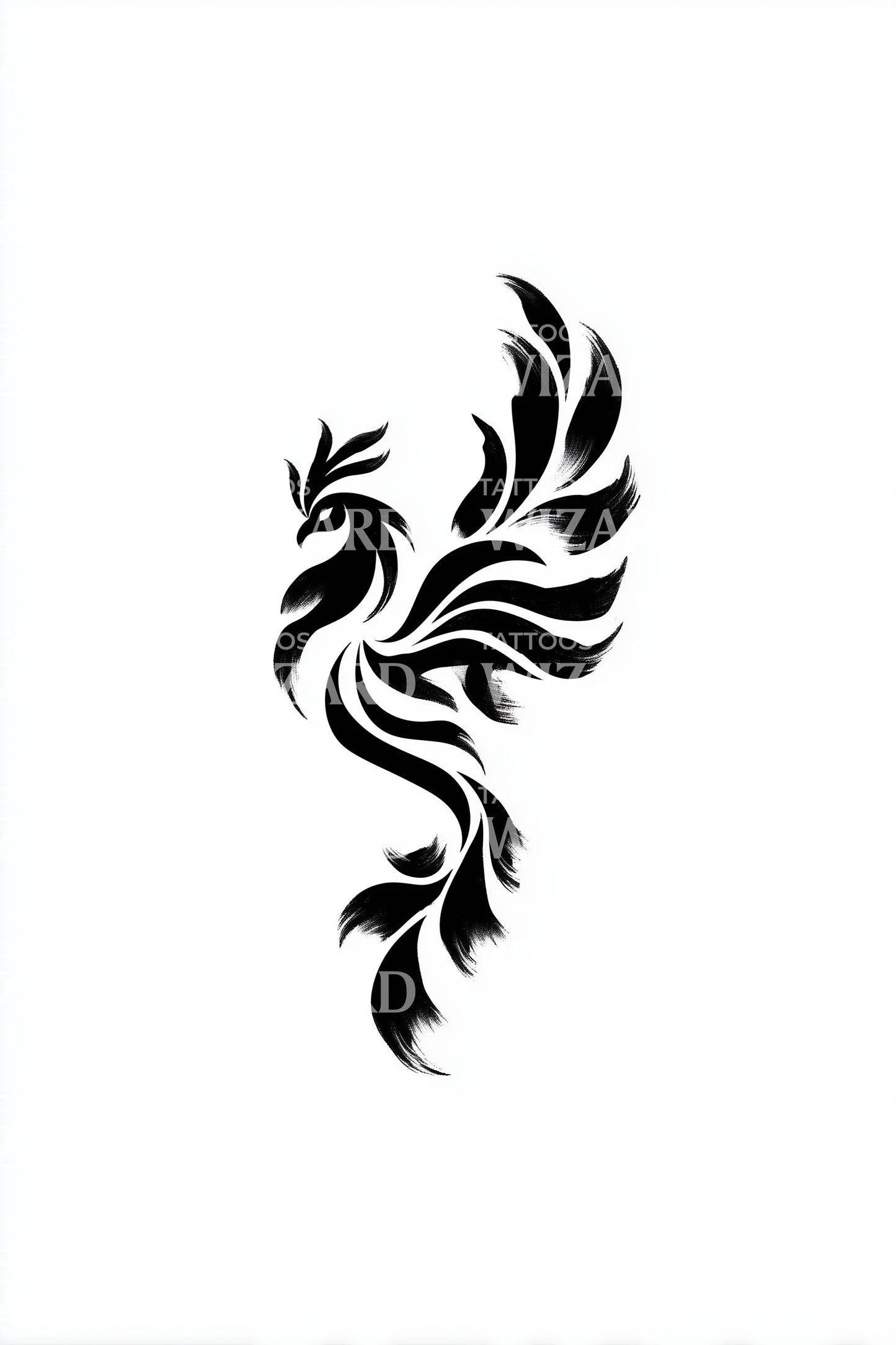 Idea di Tatuaggio Emblema Fenice Minimalista