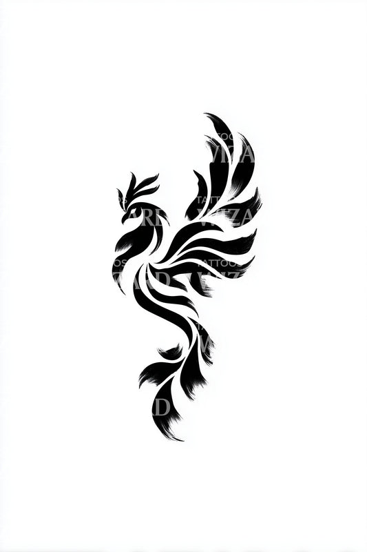 Idea di Tatuaggio Emblema Fenice Minimalista