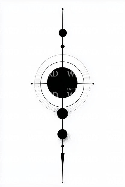 Minimal Planet Alignment Tattoo Idea