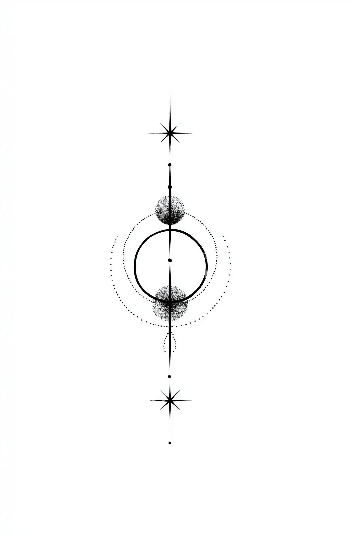 Minimal Planet Axis Tattoo Design