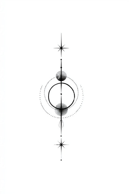 Minimal Planet Axis Tattoo Design
