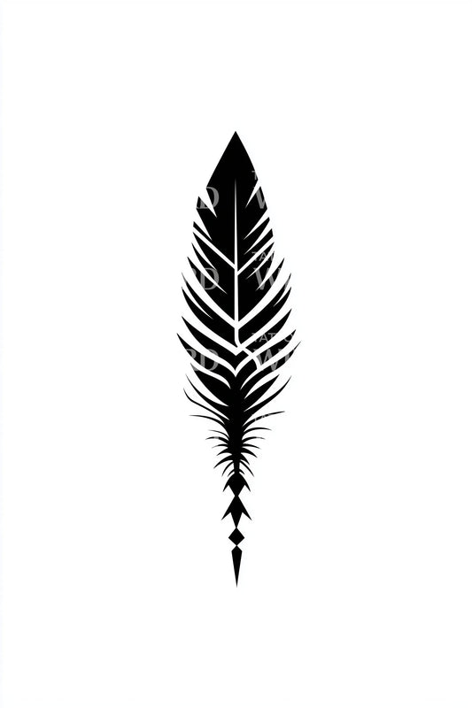 Minimalistisch veer-tatoeage idee